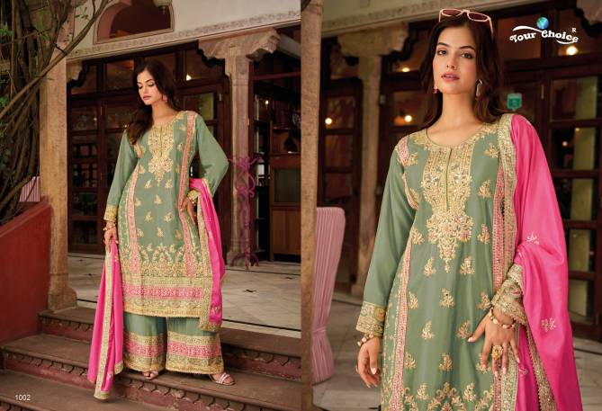 Galaxy 4 By Your Choice Pure Chinon Wedding Wear Readymade Suits Wholesale Online
